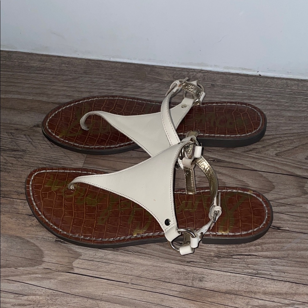 Sam Edelman Cream and Brown Sandals